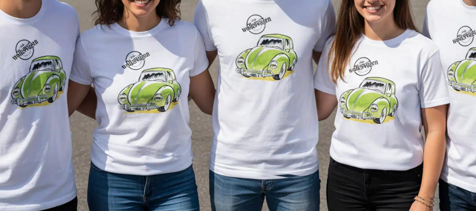 Camiseta personalizada con una caricatura de Volkswagen